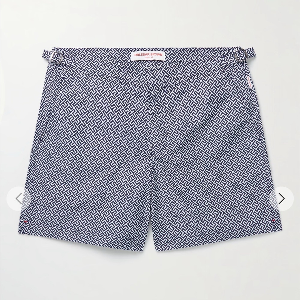 Orlebar Brown Bulldog straight leg printed swim trunks